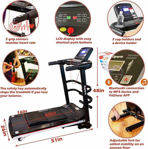 Foldable Treadmill With Incline For Home - Aroflit