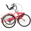 Folding Adult Three - Wheel Tricycle Bike with Basket and 26" Wheels - Aroflit