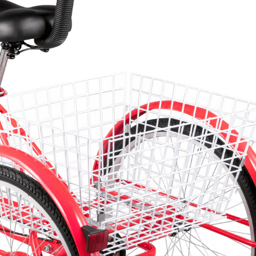Folding Adult Three - Wheel Tricycle Bike with Basket and 26" Wheels - Aroflit