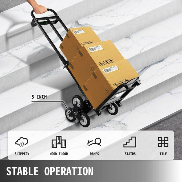 Folding Hand Truck Dolly 460lbs Capacity for Stairs and Heavy Loads - Aroflit