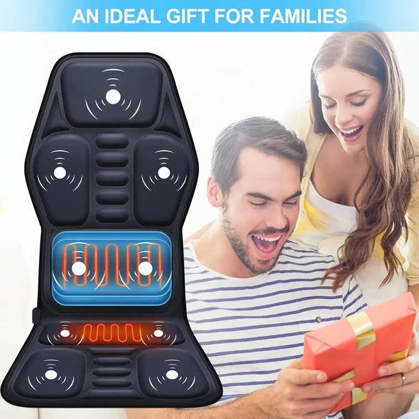 Full Back Massager with Heat, 9 Vibration Motors & Adjustable Support - Aroflit