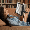 Full - Page 5X Magnifying Glass Floor Lamp with Adjustable LED Lighting - Aroflit