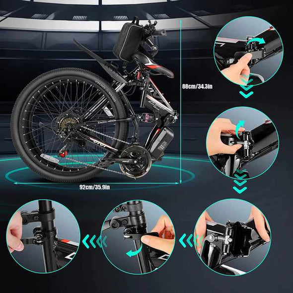 Full Suspension Foldable Electric Mountain Bike - Aroflit