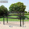 Garden Bench with Armrest for Park, Yard, Deck & Entryway - Aroflit