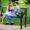 Garden Bench with Armrest for Park, Yard, Deck & Entryway - Aroflit