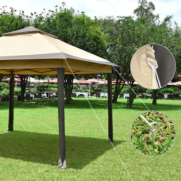 Gazebo Tent with Netting and Carry Bag - Waterproof & Pop - Up Design - Aroflit