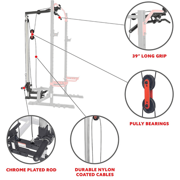 Gym Power Squat Half Rack For Home With Lats Pulldown - Aroflit