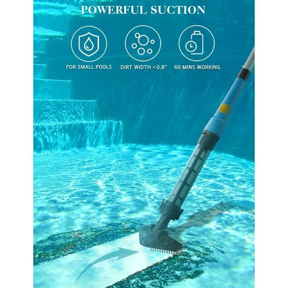 Handheld Pool Vacuum Cleaner – Cordless, 69 - Inch Telescopic Pole - Aroflit