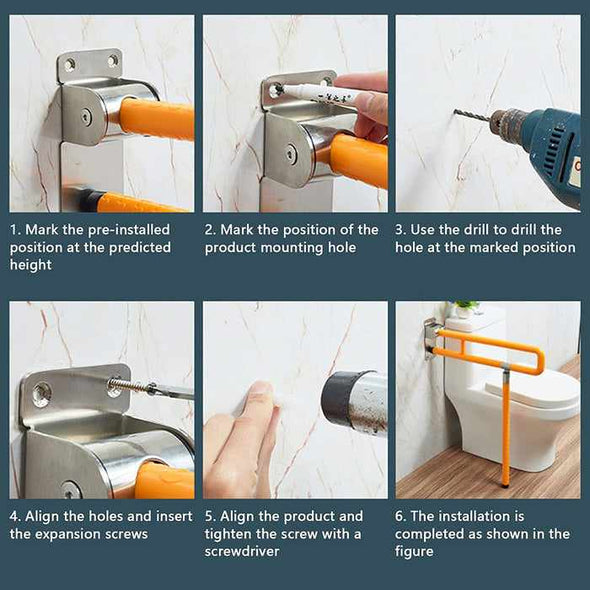 Handicap ﻿Toilet Safety Assist Grab Rails Bars Frame - Aroflit