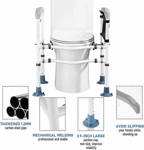 Handicap Toilet Safety Grab Bar Assist Frame Rails - Aroflit