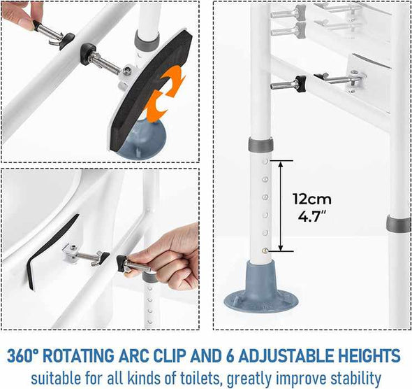 Handicap Toilet Safety Grab Bar Assist Frame Rails - Aroflit