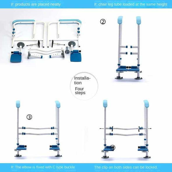 Handicap Toilet Safety Grab Bar Assist Frame Rails - Aroflit