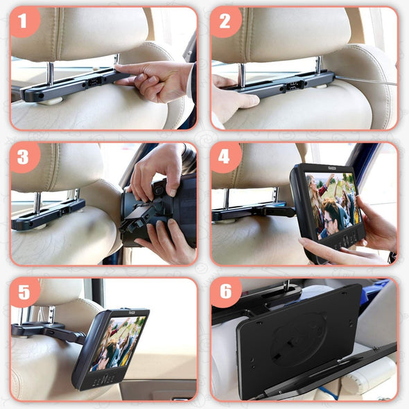 Headrest DVD Player for Car, 10.5” Dual Screen with Long Battery Life - Aroflit