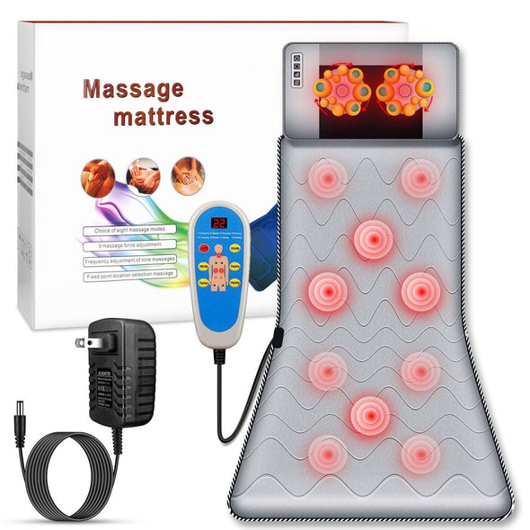 Heated Electric Full Body Massage Mattress Mat with Vibration & Heat - Aroflit