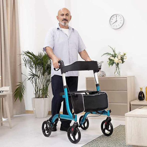 Heavy Duty 4 Wheel Lightweight Rollator Walker With Seat - Aroflit