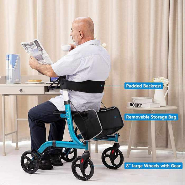 Heavy Duty 4 Wheel Lightweight Rollator Walker With Seat - Aroflit
