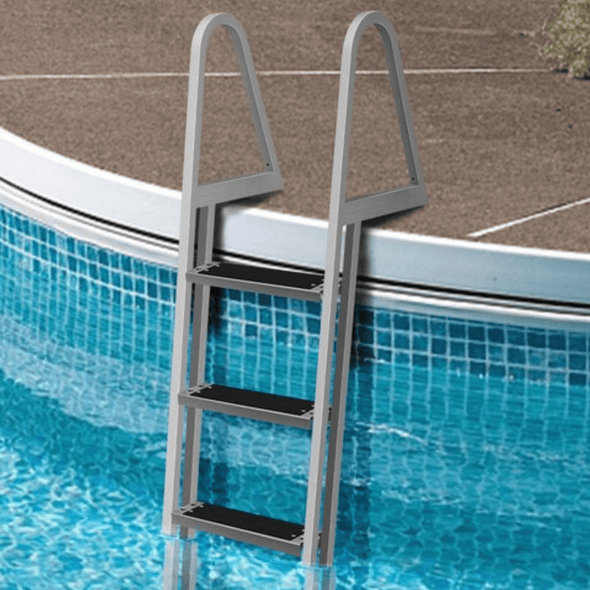 Heavy Duty Aluminum Pool & Boat Deck Ladder, Rust-Resistant, 350 lbs ...