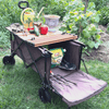 Heavy Duty Collapsible Outdoor Garden Wagon for Yard & Planting Tasks - Aroflit