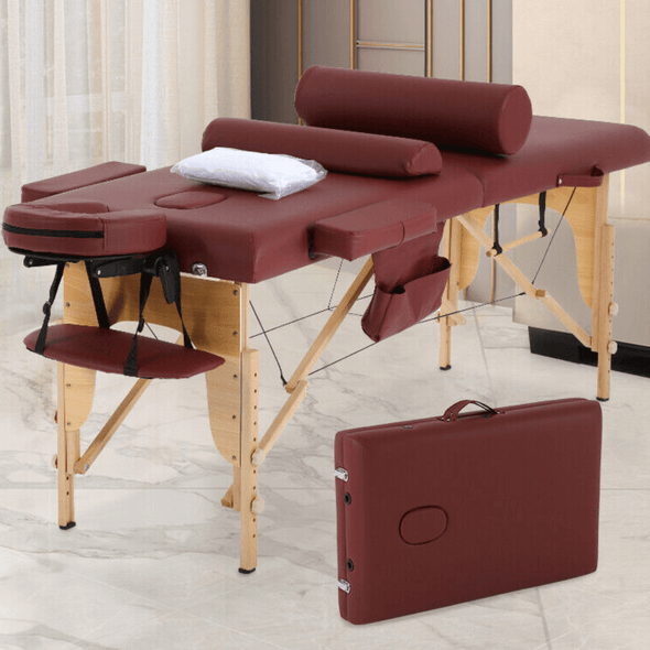 Heavy Duty Foldable Professional Massage Bed Set with Carrying Case - Aroflit