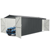 Heavy Duty Galvani Steel Outdoor Garage Storage Shed 20'x10' ft with Doors - Aroflit