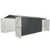 Heavy Duty Galvani Steel Outdoor Garage Storage Shed 20'x10' ft with Doors - Aroflit