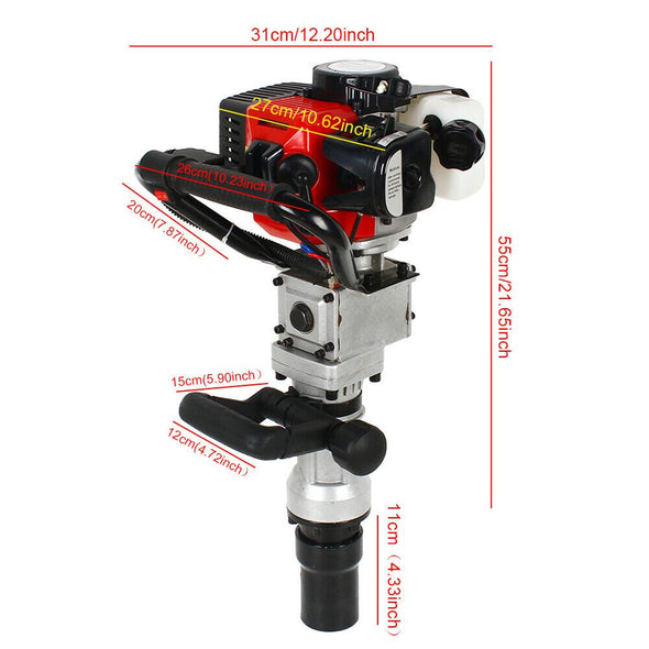 Heavy Duty Gas Powered Hydraulic Fence Post Driver 32.6cc - Aroflit