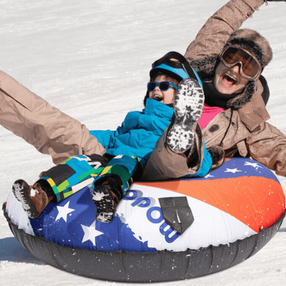 Heavy Duty Inflatable Saucer Snow Tube Sled, Kids & Adults 44 - Inch - Aroflit