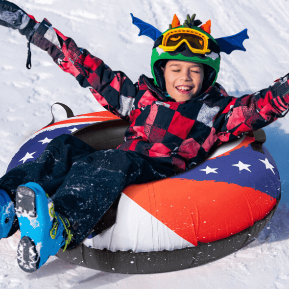 Heavy Duty Inflatable Saucer Snow Tube Sled, Kids & Adults 44 - Inch - Aroflit