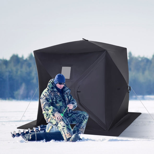 Heavy Duty Insulated Pop Up Winter Ice Fishing Tent Shanty - Aroflit