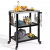 Heavy - Duty Kitchen Prep Table on Wheels with Stainless Steel Top - Aroflit