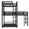 Heavy Duty L Shaped Triple Tier Bunk Bed - Aroflit
