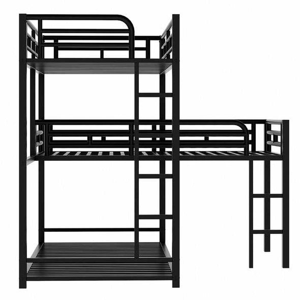 Heavy Duty L Shaped Triple Tier Bunk Bed - Aroflit