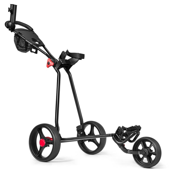Heavy Duty Push Pull Rolling Golf Bag Walking Caddy Cart with Wheels - Aroflit