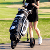 Heavy Duty Push Pull Rolling Golf Bag Walking Caddy Cart with Wheels - Aroflit
