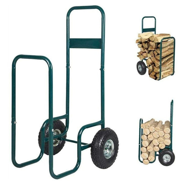 Heavy - Duty Rolling Firewood Log Carrier with Wheels, 220 Lb Capacity - Aroflit