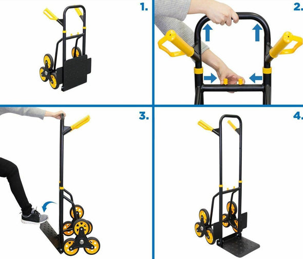 Heavy Duty Stair Climbing Convertible Hand Truck Dolly 330lbs Capacity - Aroflit