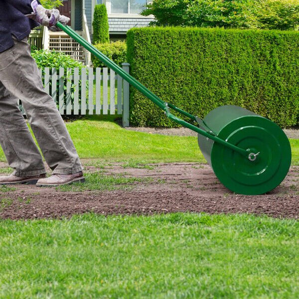Heavy Duty Steel Lawn Yard Grass Turf Sod Roller 24", Versatile - Aroflit