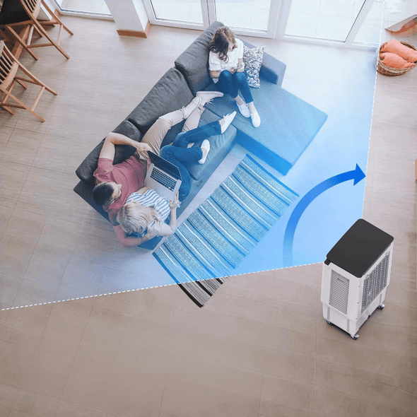 HiBreeze Swamp Cooler Fan - 3 - in - 1 Portable Evaporative Air Cooler - Aroflit