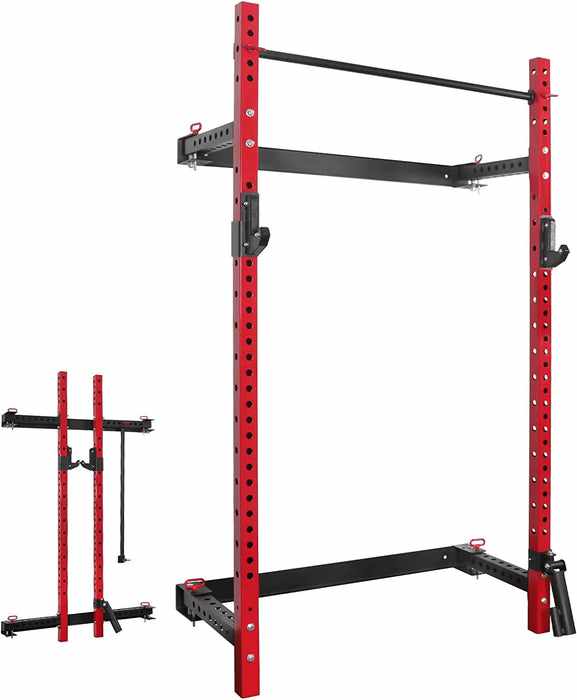 Home Gym Wall Mounted Folding Power Squat Rack - Aroflit