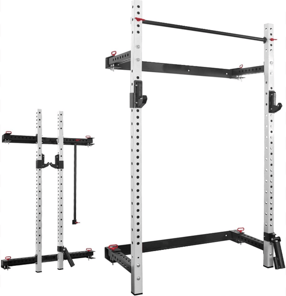 Home Gym Wall Mounted Folding Power Squat Rack - Aroflit