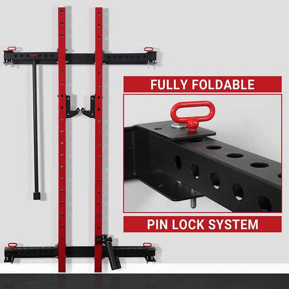 Home Gym Wall Mounted Folding Power Squat Rack - Aroflit