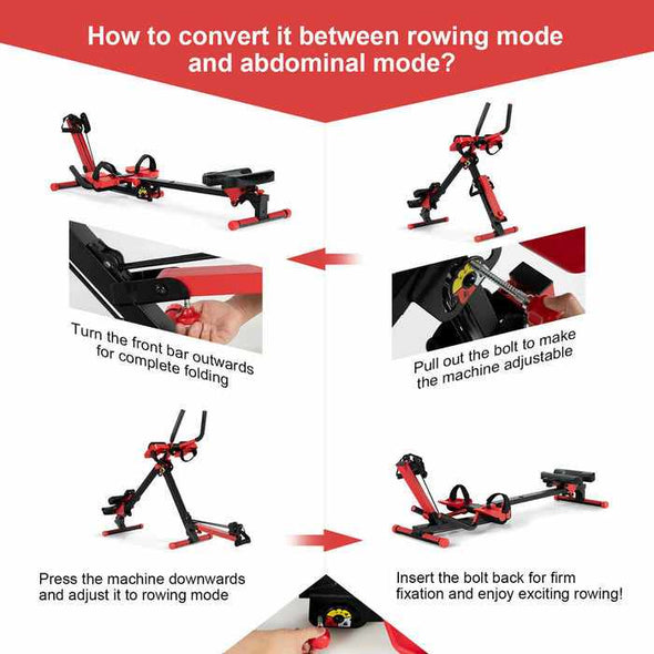 Home Indoor Compact Folding Portable Rowing Machine - Aroflit