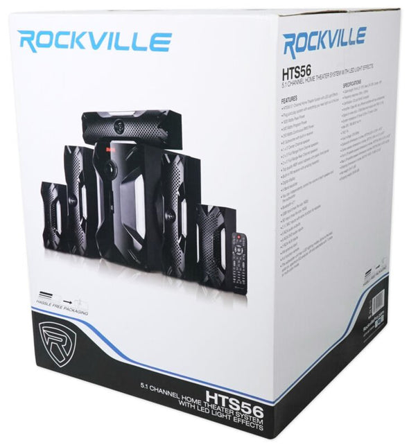 Home Theater System with Bluetooth/USB and 8" Subwoofer - 5.1 Sound - Aroflit