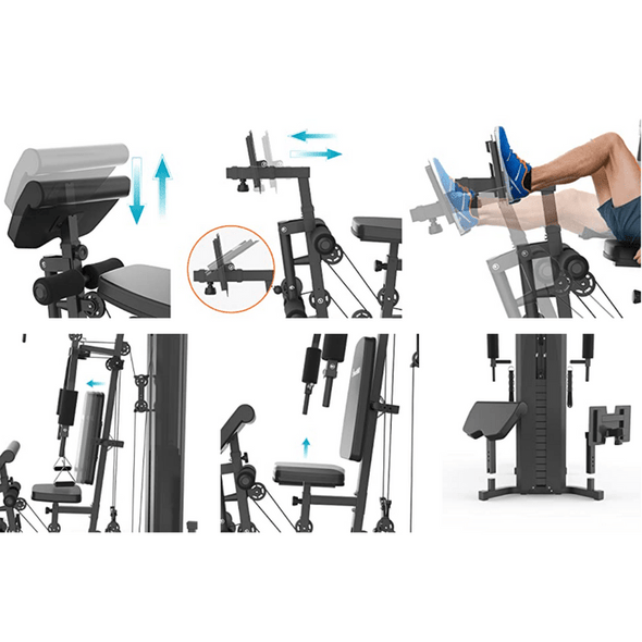 Home Workout Gym Equipment Weight Machine W/ Leg Press - Aroflit