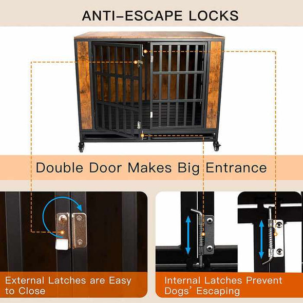 Indestructible Heavy Duty Dog Escape Proof Kennel Crate - Aroflit