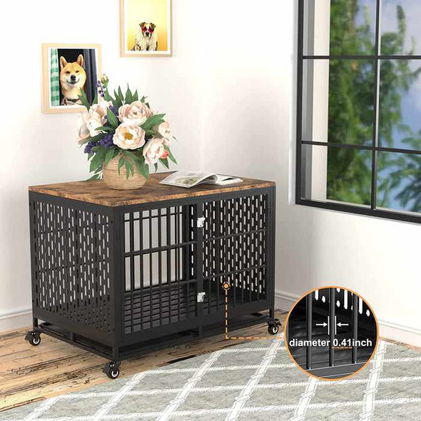 Indestructible Heavy Duty Dog Escape Proof Kennel Crate - Aroflit