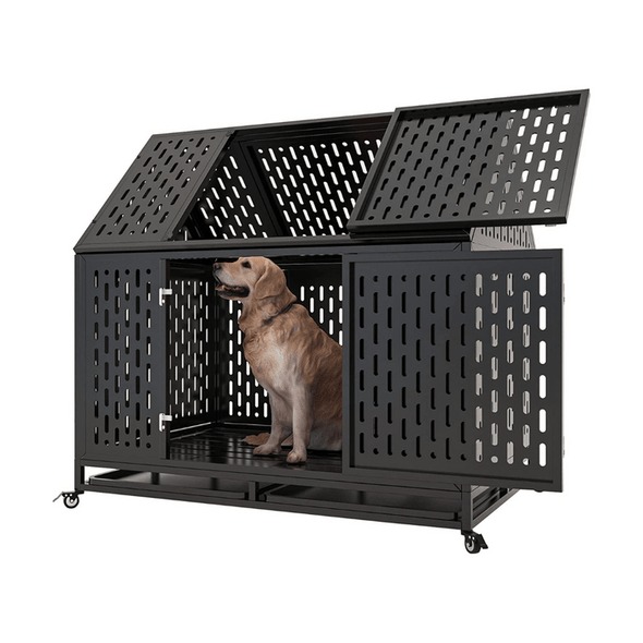Indestructible Heavy Duty Dog Escape Proof Kennel Crate - Aroflit