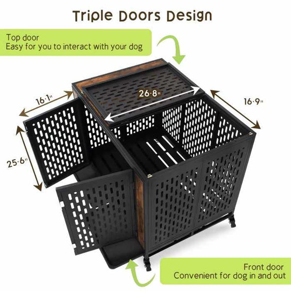 Indestructible Heavy Duty Dog Escape Proof Kennel Crate - Aroflit