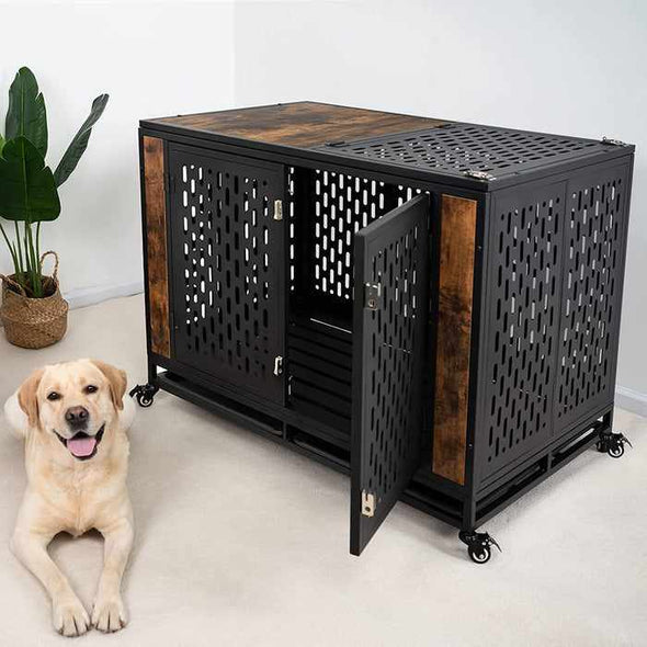 Indestructible Heavy Duty Dog Escape Proof Kennel Crate - Aroflit