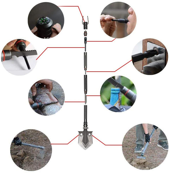Indestructible Multi - Function Survival Shovel, Ultimate Outdoor Tool - Aroflit
